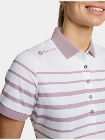 Backtee Fine Stripe Halbarm Polo gestreift