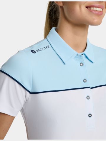 Backtee Winner Halbarm Polo weiß