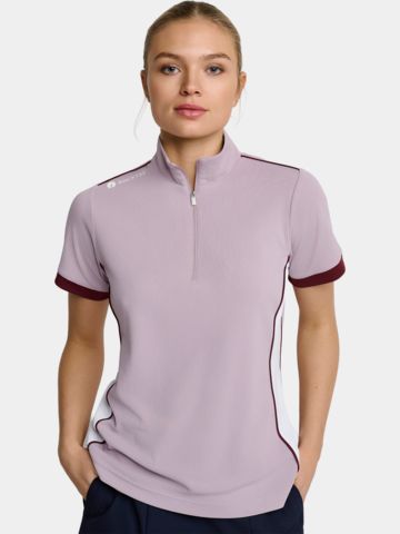 Backtee Zip Halbarm Polo beere