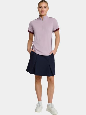 Backtee Zip Halbarm Polo beere