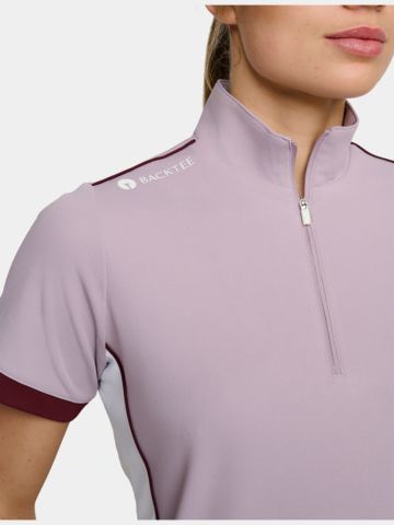 Backtee Zip Halbarm Polo beere