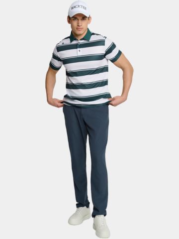 Backtee Horisontal Halbarm Polo dunkelgrün