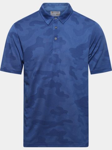 Backtee Camou Halbarm Polo dunkelblau