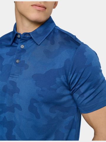 Backtee Camou Halbarm Polo dunkelblau