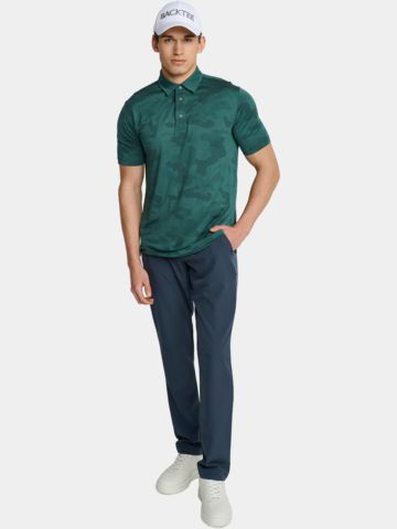 Backtee Camou Halbarm Polo dunkelgrün