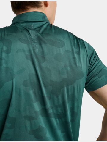Backtee Camou Halbarm Polo dunkelgrün