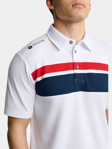 Backtee Trophy Halbarm Polo weiß