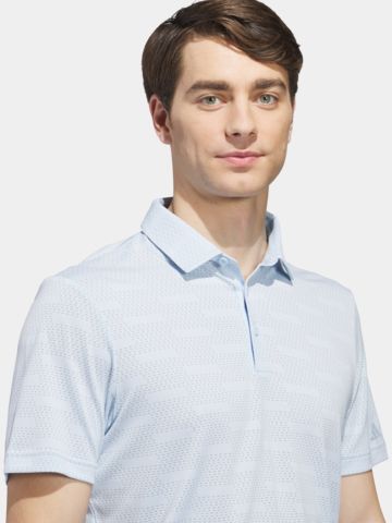 adidas ULT JACQUARD Halbarm Polo hellblau