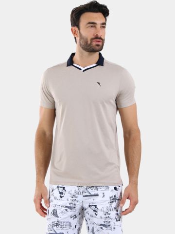 Chervo AUGUST Halbarm Polo beige