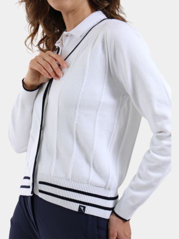 Chervo NAVONA Strick Jacke weiß