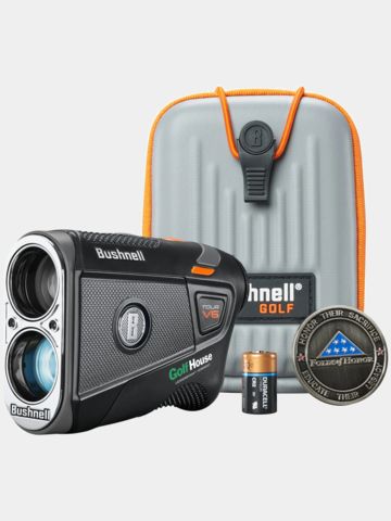 Bushnell Tour V6 Laser-Entfernungsmesser mit Golf House Logo grau