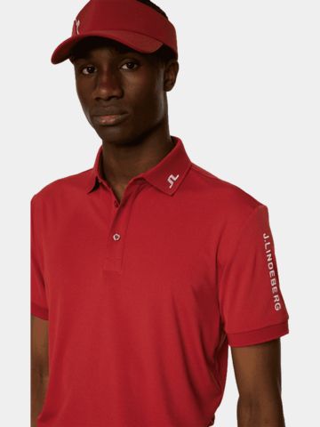 J.Lindeberg Tour Tech Halbarm Polo rot