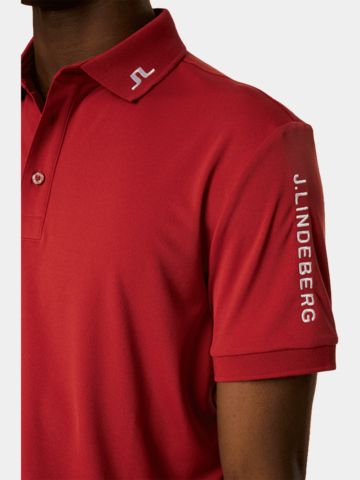 J.Lindeberg Tour Tech Halbarm Polo rot