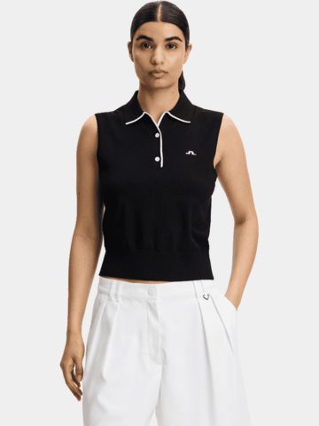 J.Lindeberg 30Y Becca Strick Polo schwarz