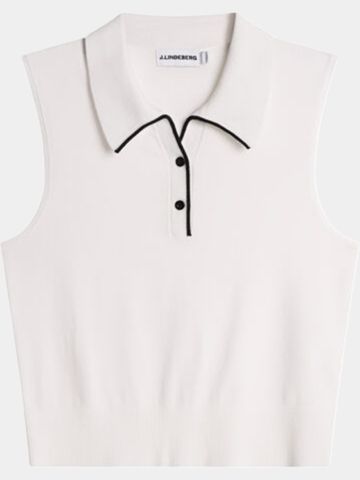 J.Lindeberg 30Y Becca Strick Polo weiß