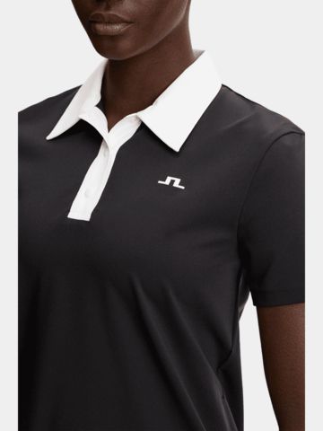 J.Lindeberg 30Y Grace Pleated Halbarm Kleid schwarz