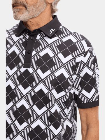 J.Lindeberg 30Y Tour Tech Argyle Polo s polovičním rukávem černá