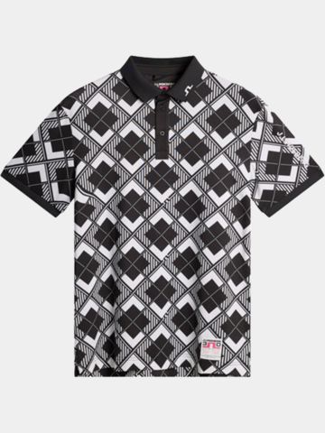 J.Lindeberg 30Y Tour Tech Argyle Polo s polovičním rukávem černá