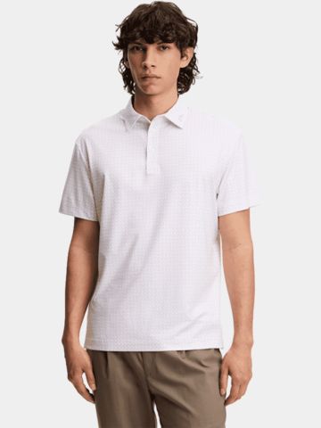 J.Lindeberg Bala Print Halbarm Polo beige