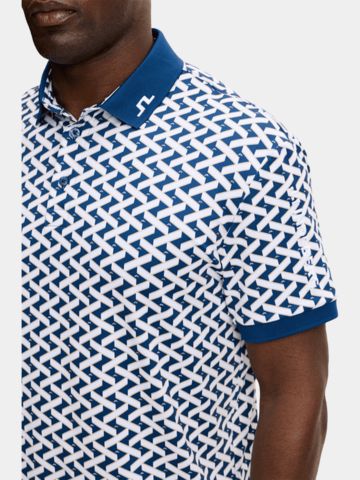 J.Lindeberg Tour Tech Print Halbarm Polo navy