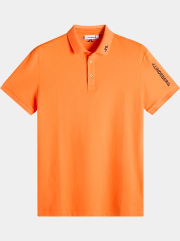 J.Lindeberg Tour Tech Pique Halbarm Polo orange