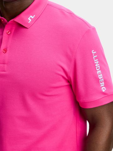 J.Lindeberg Polokošile Tour Tech Pique s polovičním rukávem růžová