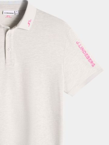J.Lindeberg Polokošile Tour Tech Pique s polovičním rukávem šedá melanž