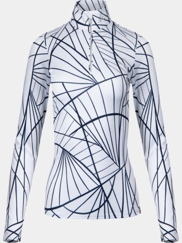 Kjus Kinetic Print Half-Zip Stretch Unterzieher weiß