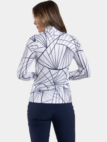 Kjus Kinetic Print Half-Zip Stretch Unterzieher weiß