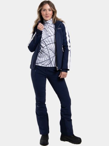 Kjus Kinetic Print Half-Zip Stretch Unterzieher weiß