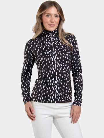 Kjus Kinetic Print Half-Zip Stretch Unterzieher braun