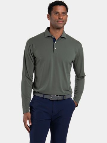 Kjus Fairway polo dlouhý rukáv olivová