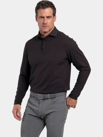 Kjus Scot Warm polo s dlouhým rukávem tmavě hnědá