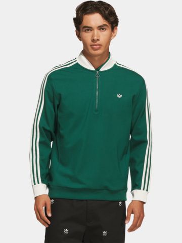 adidas Golf Originals F 3 Str 1/4 Zip Stretch Midlayer grün