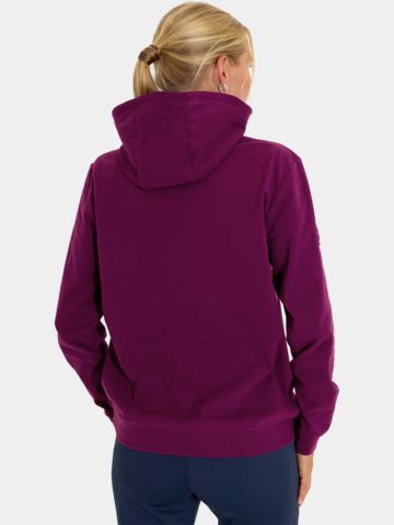 Abacus Mikina s kapucí Banff z fleece – střední vrstva berry
