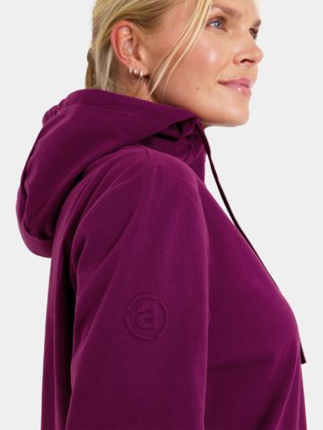 Abacus Mikina s kapucí Banff z fleece – střední vrstva berry