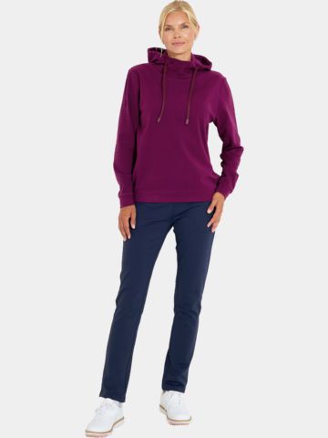 Abacus Mikina s kapucí Banff z fleece – střední vrstva berry