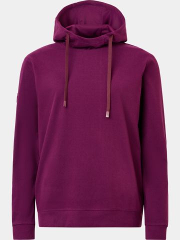 Abacus Mikina s kapucí Banff z fleece – střední vrstva berry