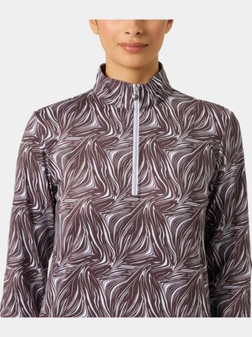 Daily Sports PRINT PEACHED Half Neck Stretch Unterzieher braun