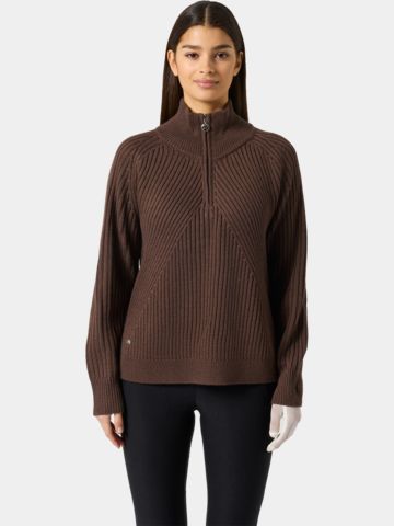 Daily Sports HUDSON LS Pullover Lined Windstopp Strick braun