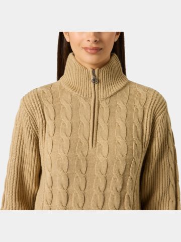 Daily Sports CABLE LS Pullover Lining Windstopp Strick camel