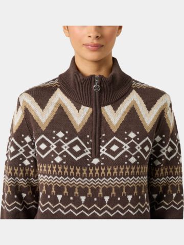 Daily Sports JAQUARD Pullover Lined Windstopp Strick braun