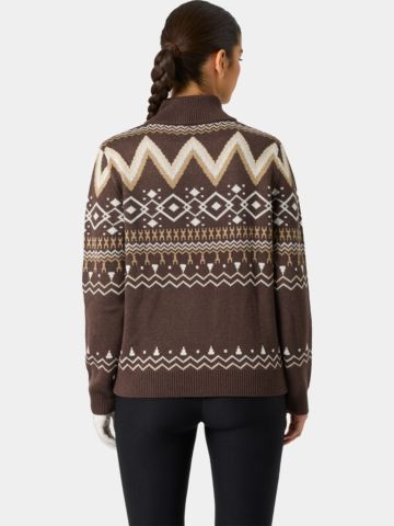 Daily Sports JAQUARD Pullover Lined Windstopp Strick braun