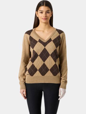 Daily Sports ARGYLE V-Neck Pullover camel