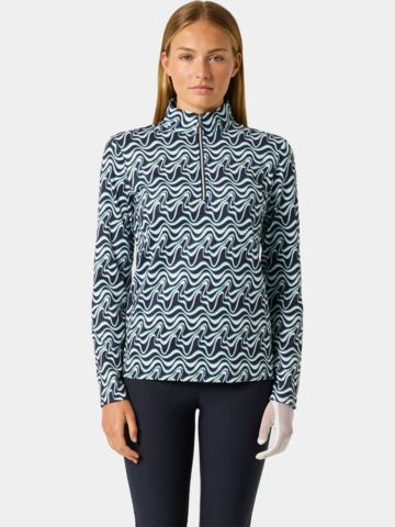 Daily Sports PRINT PEACHED Half Neck Stretch Unterzieher blau