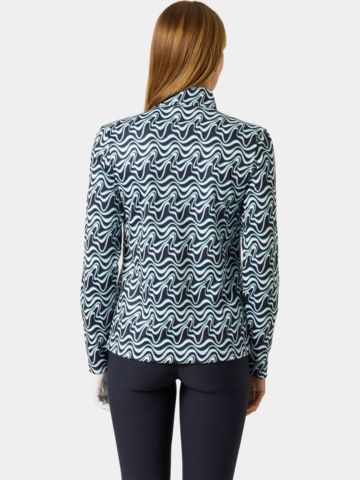 Daily Sports PRINT PEACHED Half Neck Stretch Unterzieher blau