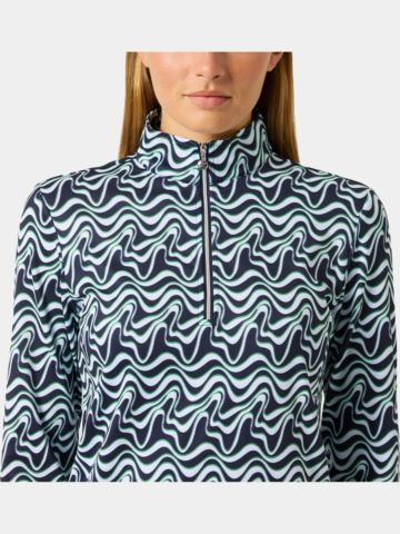 Daily Sports PRINT PEACHED Half Neck Stretch Unterzieher blau