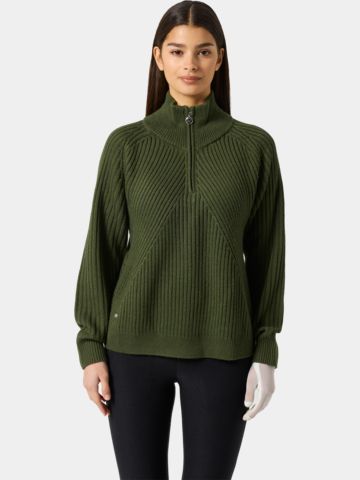Daily Sports HUDSON LS Pullover Lined Windstopp Strick dunkelgrün