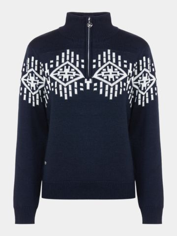 Daily Sports Svetr s výstřihem HALF Neck, podšitý, větruodolný, pletený námořnická modrá
