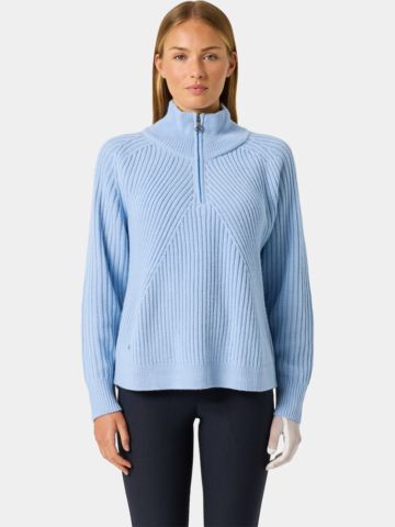 Daily Sports HUDSON LS Pullover Lined Windstopp knit light blue